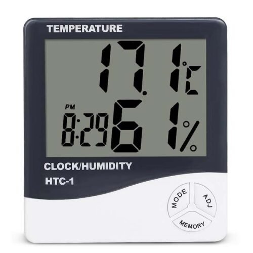 HTC -2  ساعة رقمية ديجيتال + رطوبة + حرارة حساس خارجي
