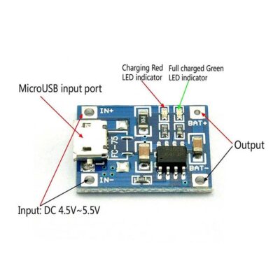 دارة شاحن بوربينك شحن فقط TP 4056 BMS 1 S