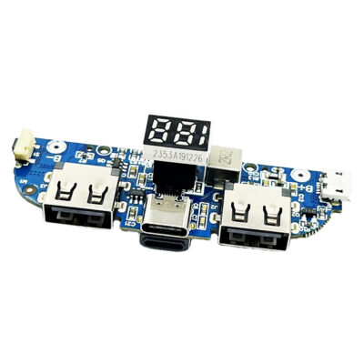 دارة بوربينك مخرج USB  + تايب سي 18 W فاست مع شاشة