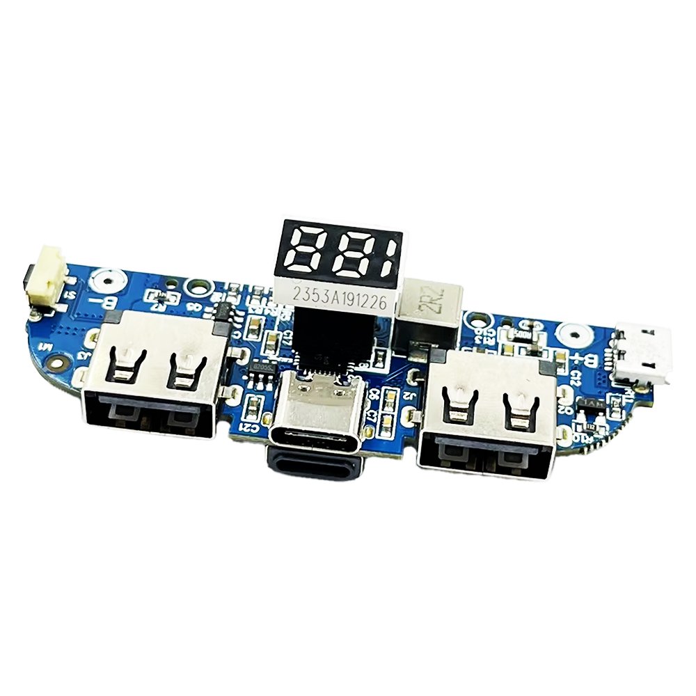 دارة بوربينك مخرج USB + تايب سي 18 W فاست مع شاشة