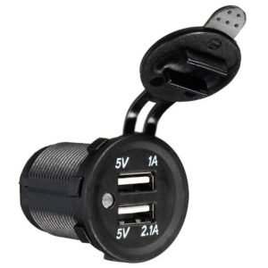 جاك انثى  USB  مخرجين مع تركيب كبل بلاستيك كبير سيارة