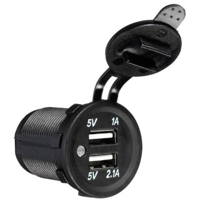 جاك انثى  USB  مخرجين مع تركيب كبل بلاستيك كبير سيارة