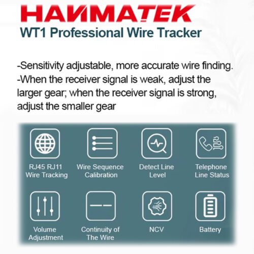 فاحص كبلات شبكة + خط هاتف  HANMATEK WT1 - Image 3