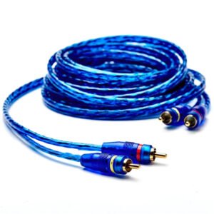 كبل اوديو فديو ثنائي 4.5  متر  جاك معكوف ازرق امبلي سيارة