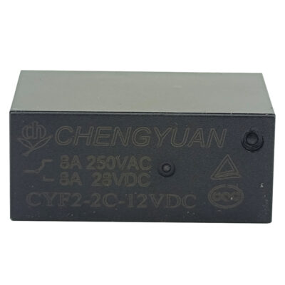 ريليه 12 فولت تماسين 8 ارجل سوداء CYF2-2C-12VDC Relay 12