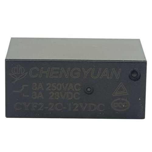 ريليه 12 فولت تماسين 8 ارجل سوداء CYF2-2C-12VDC Relay 12