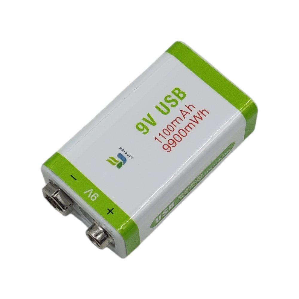 بطارية قابلة للشحن 9 فولت 1000 ميلي مع شحن تايب سي Velletronix - الصورة 3