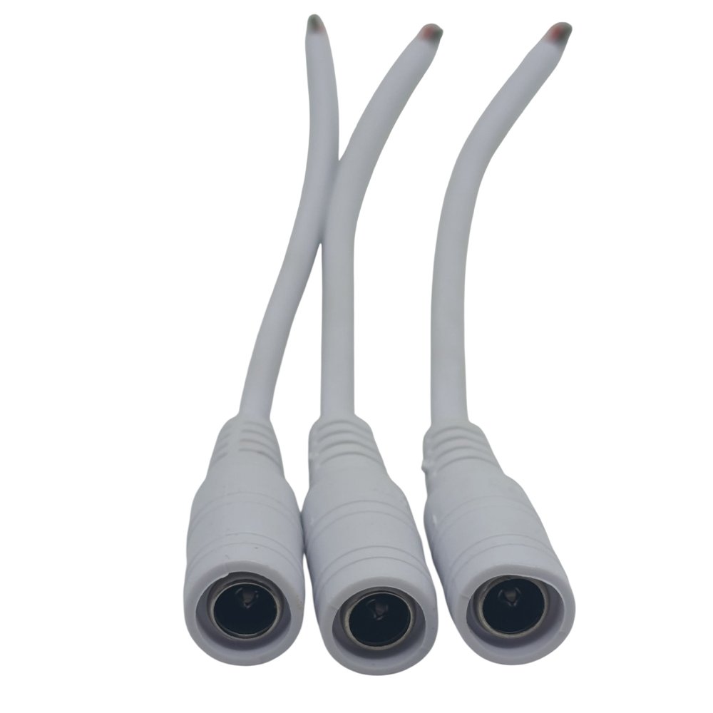 كبل مع جاك DC بشريط اصلي 30 سم ابيض انثى - Image 2