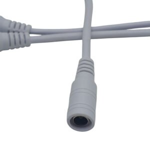 كبل مع جاك DC بشريط اصلي 30 سم ابيض انثى