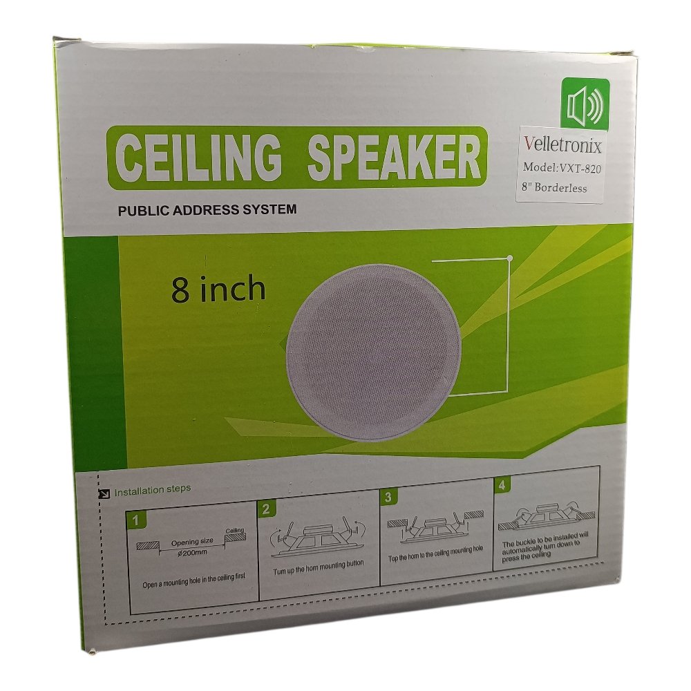 سبيكر ديكور سقفي 8 انش 22.6 سم فتحة 21 سم 20 وات 100 فولت VXT 820 Velletronix - Image 3