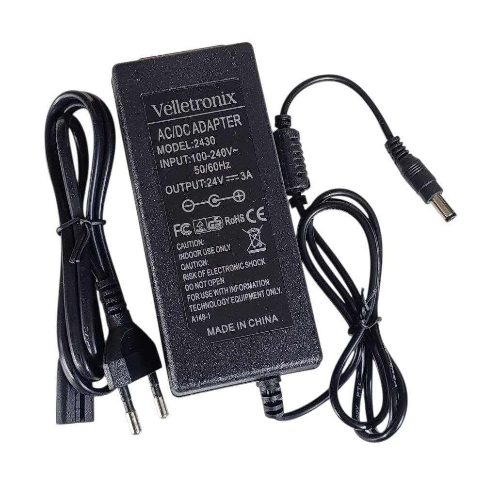 ادبتر الكتروني 24 فولت 3 امبير جاك مفرد 2.5/5.5 Velletronix