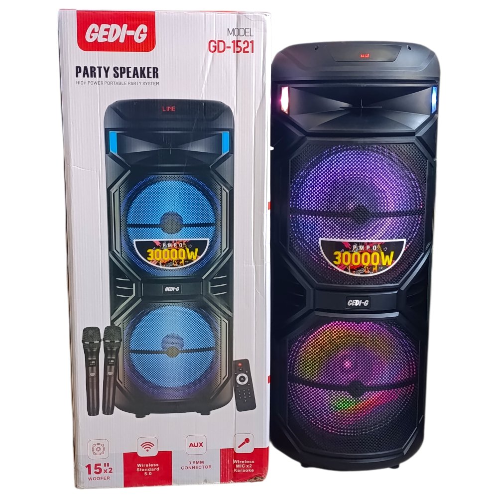 بفل بلوتوث GEDI-G جيدي 2*15 انش GD-1521 - Image 2