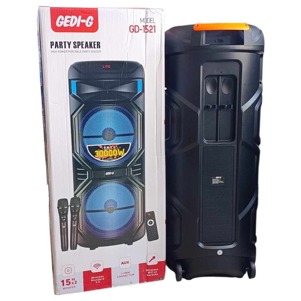 بفل بلوتوث GEDI-G جيدي 2*15 انش GD-1521 - Image 3